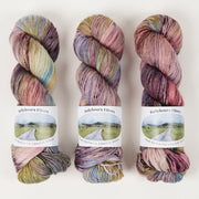 Ballyhoura Fibres 4PLY SOCK - PEAK DISTRICT NATIONAL PARK Merino wool Nylon Fingering pink purple Yarn
