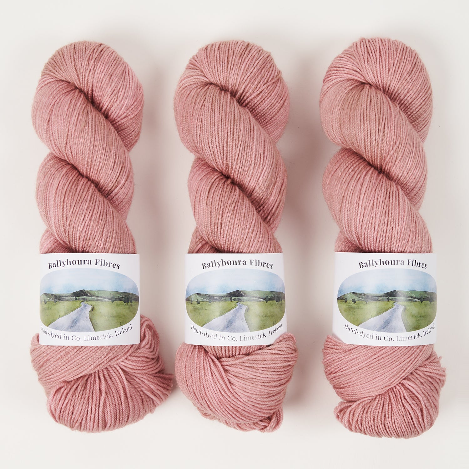Ballyhoura Fibres 4PLY SOCK - ROSE QUARTZ Merino wool Nylon Fingering pink Yarn