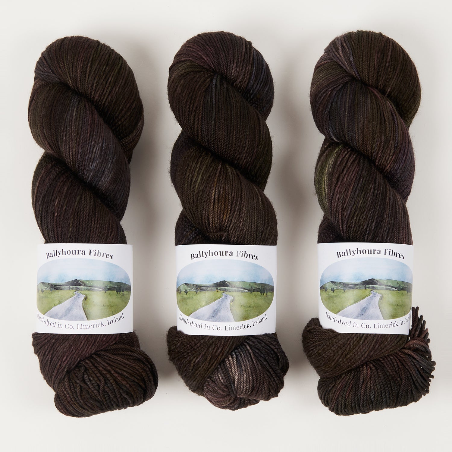 Ballyhoura Fibres 4PLY SOCK - THE LONG ROOM Merino wool Nylon Fingering brown Yarn