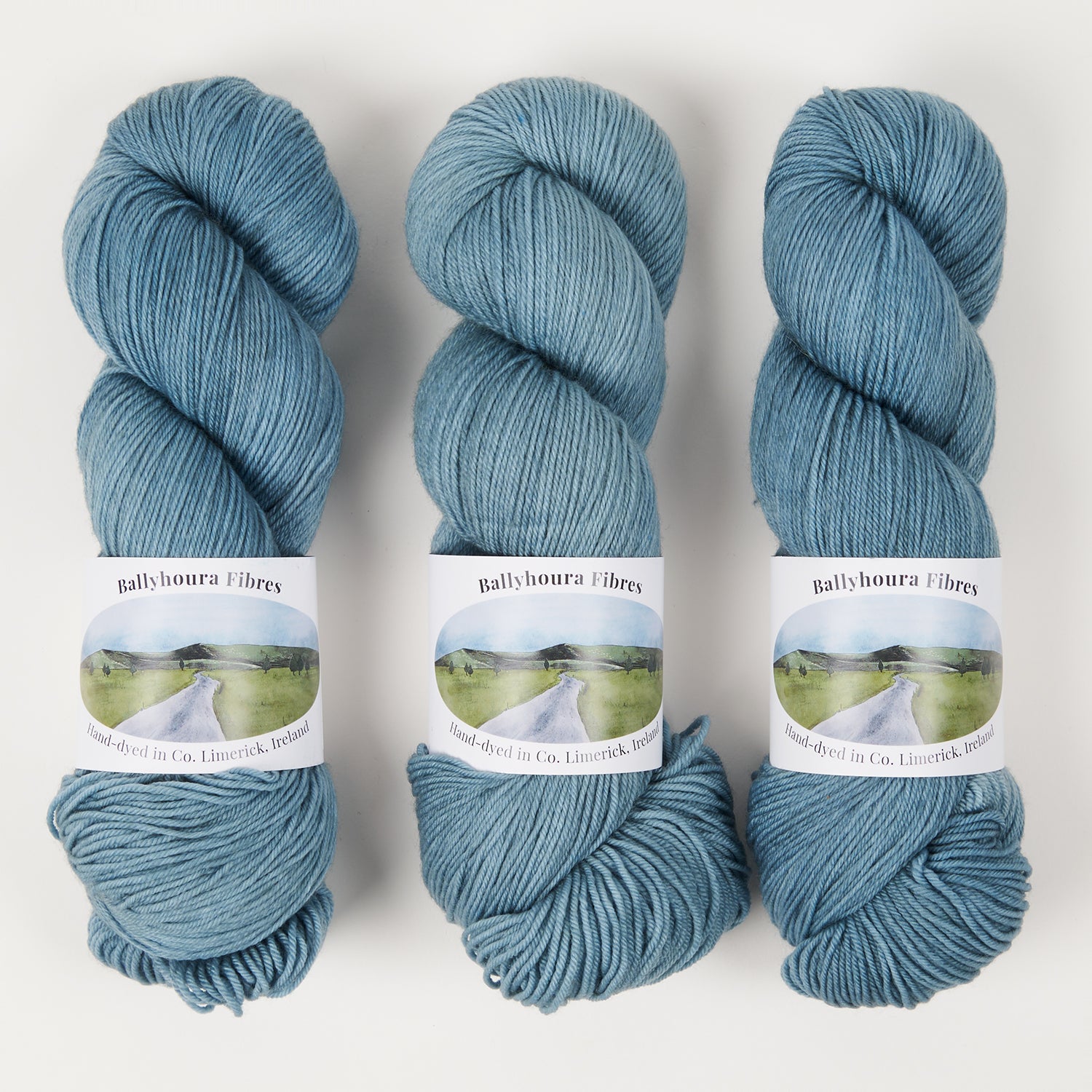 Ballyhoura Fibres 4PLY SOCK - WILD ATLANTIC WAY Merino wool Nylon Fingering blue Yarn