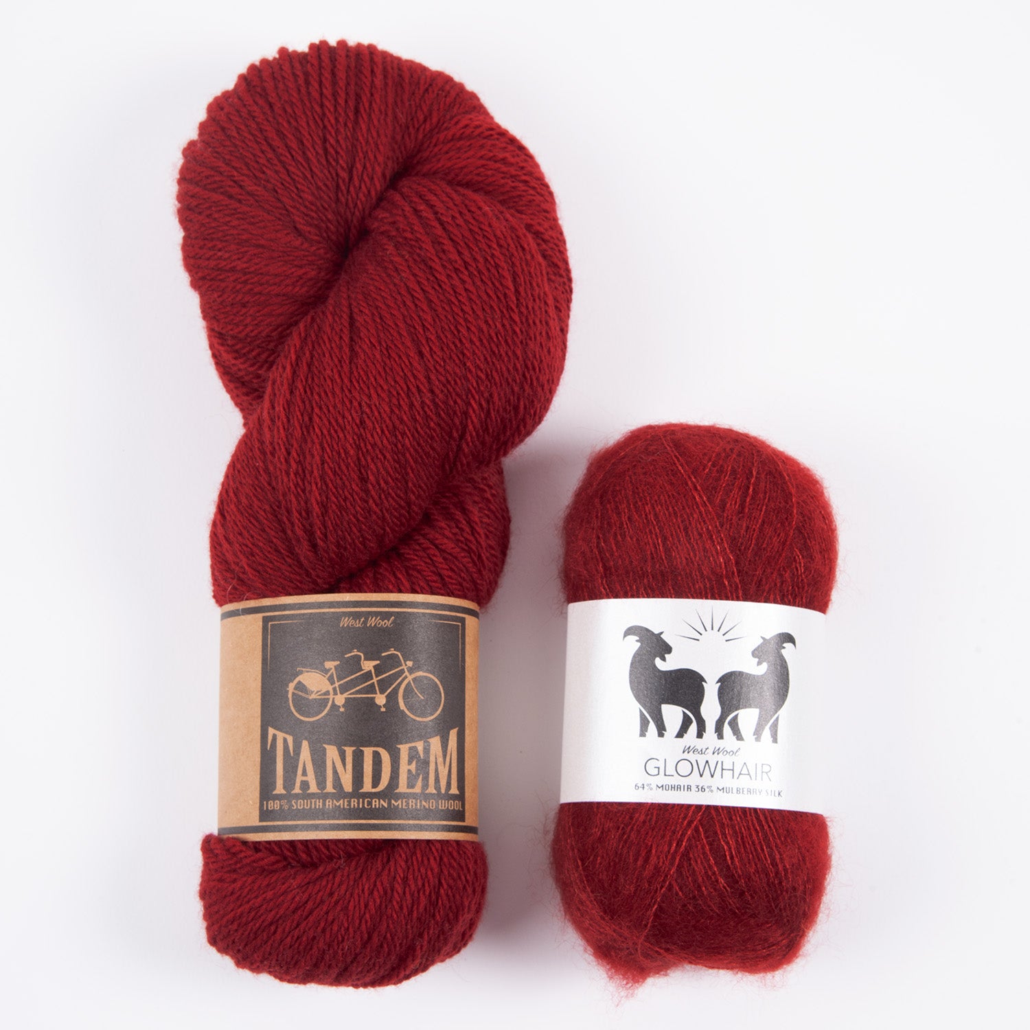 West Wool WESTKNITS KIT - BERRY MOHAIR MATCH DK Mohair Silk Merino wool Lace DK red Westknits Kits