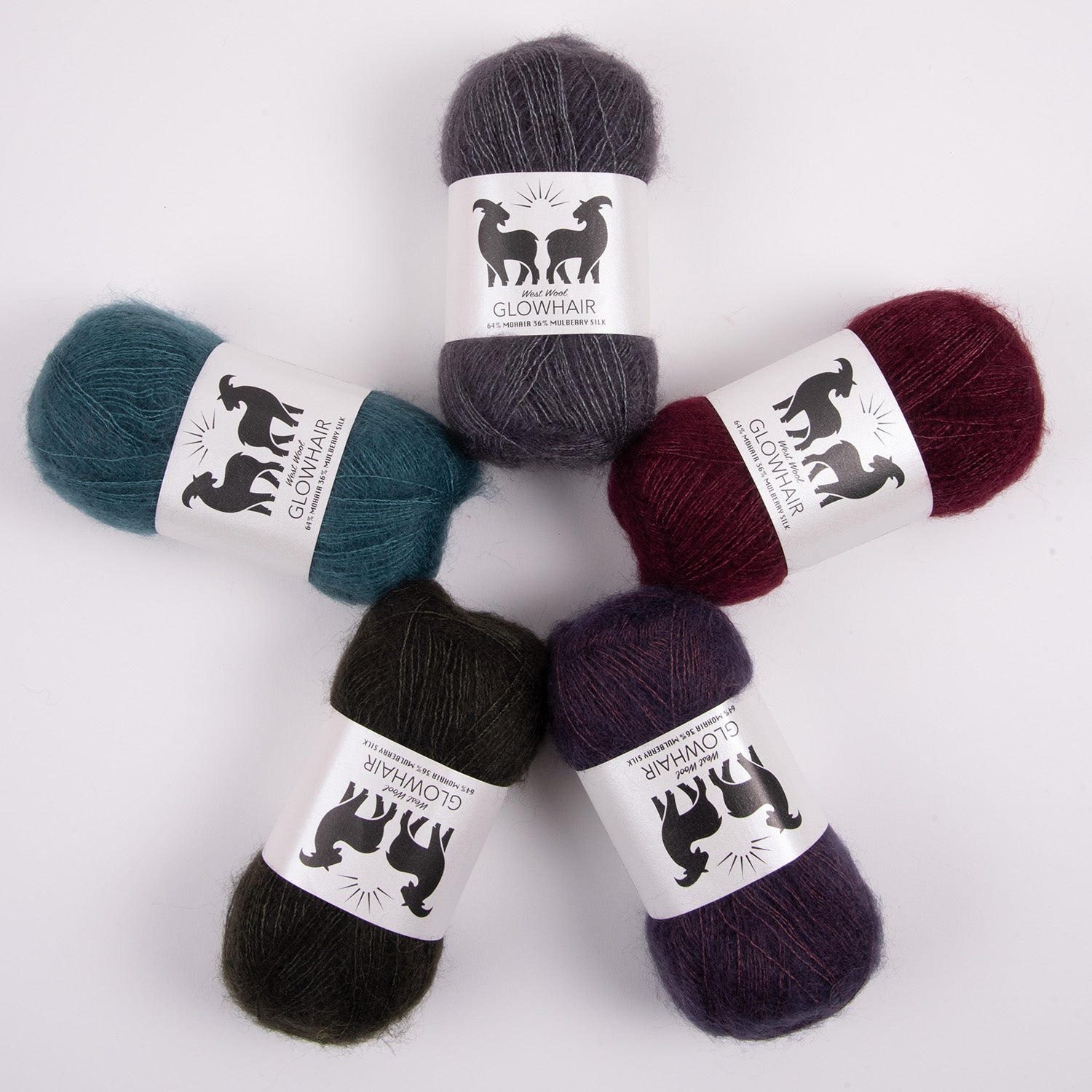 West Wool WESTKNITS KIT - MOHAIR JEWELS Mohair Silk Lace purple red grey black blue Westknits Kits