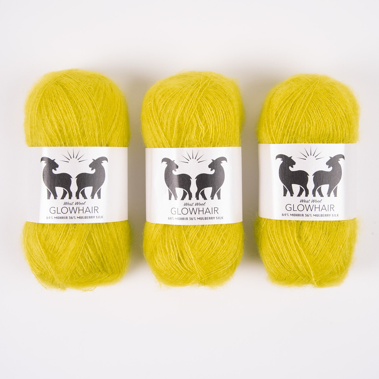 West Wool GLOWHAIR - BIANCA Mohair Silk Lace yellow Yarn