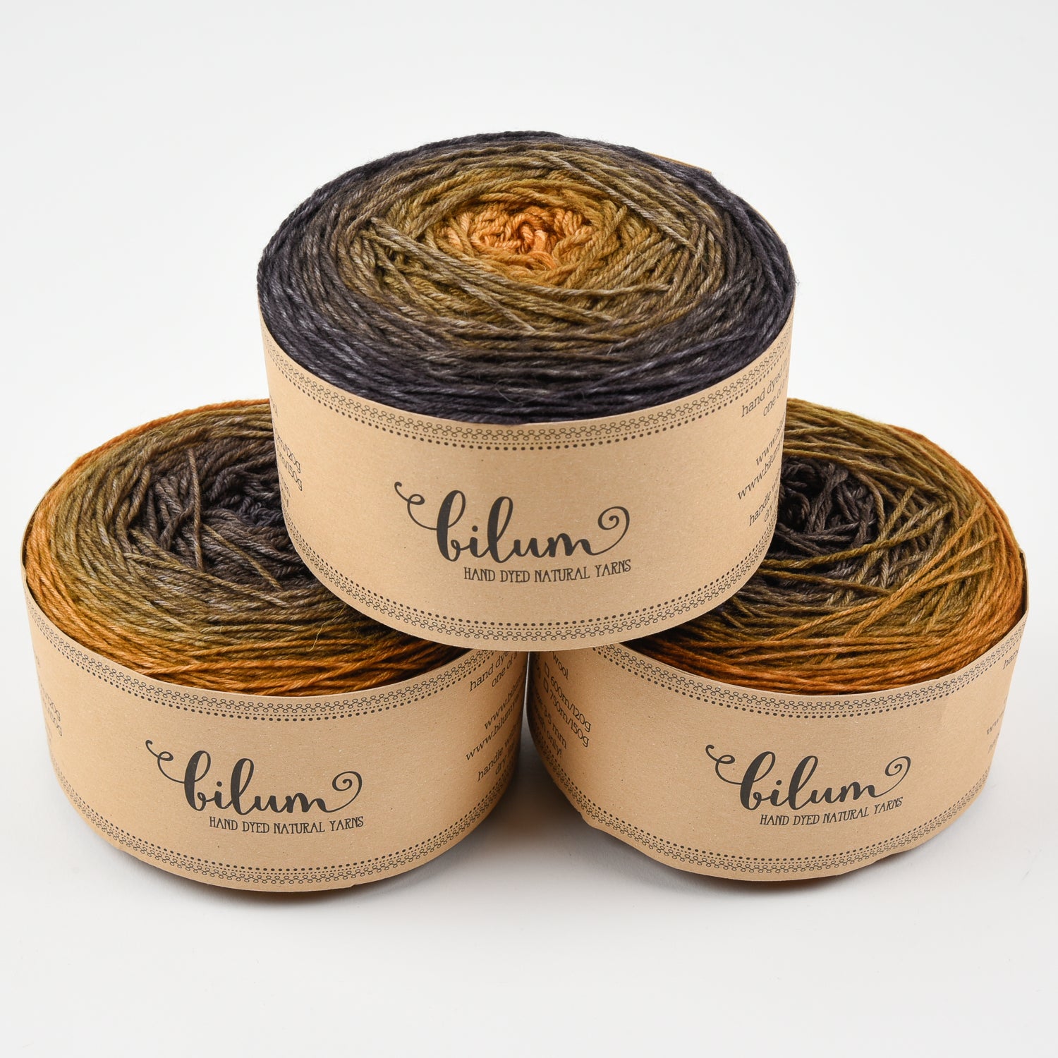 Bilum LOLI - 281 ALEXANDER Merino wool Fingering yellow grey brown Yarn