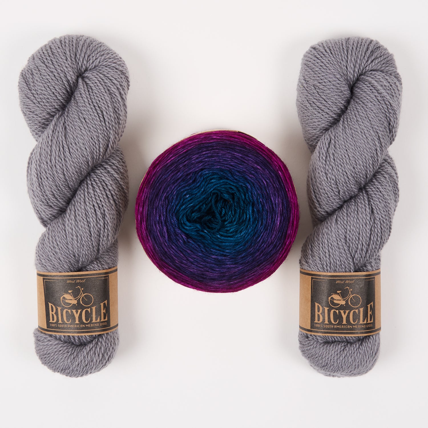 Bilum GREY CSILLA Merino wool Fingering Quick Kits