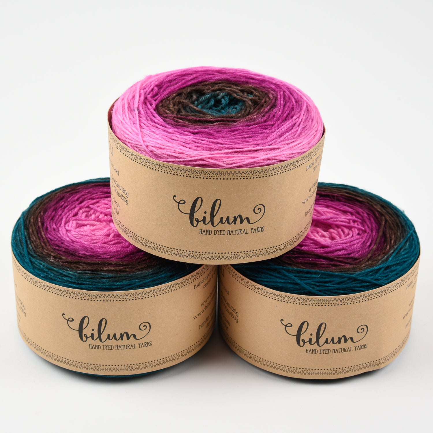 Bilum LOLI - 05 JULI Merino wool Fingering pink multicolor Yarn