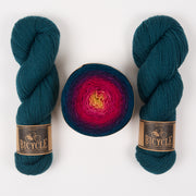 Bilum TURQUOISE CAMPFIRE Merino wool Fingering Quick Kits