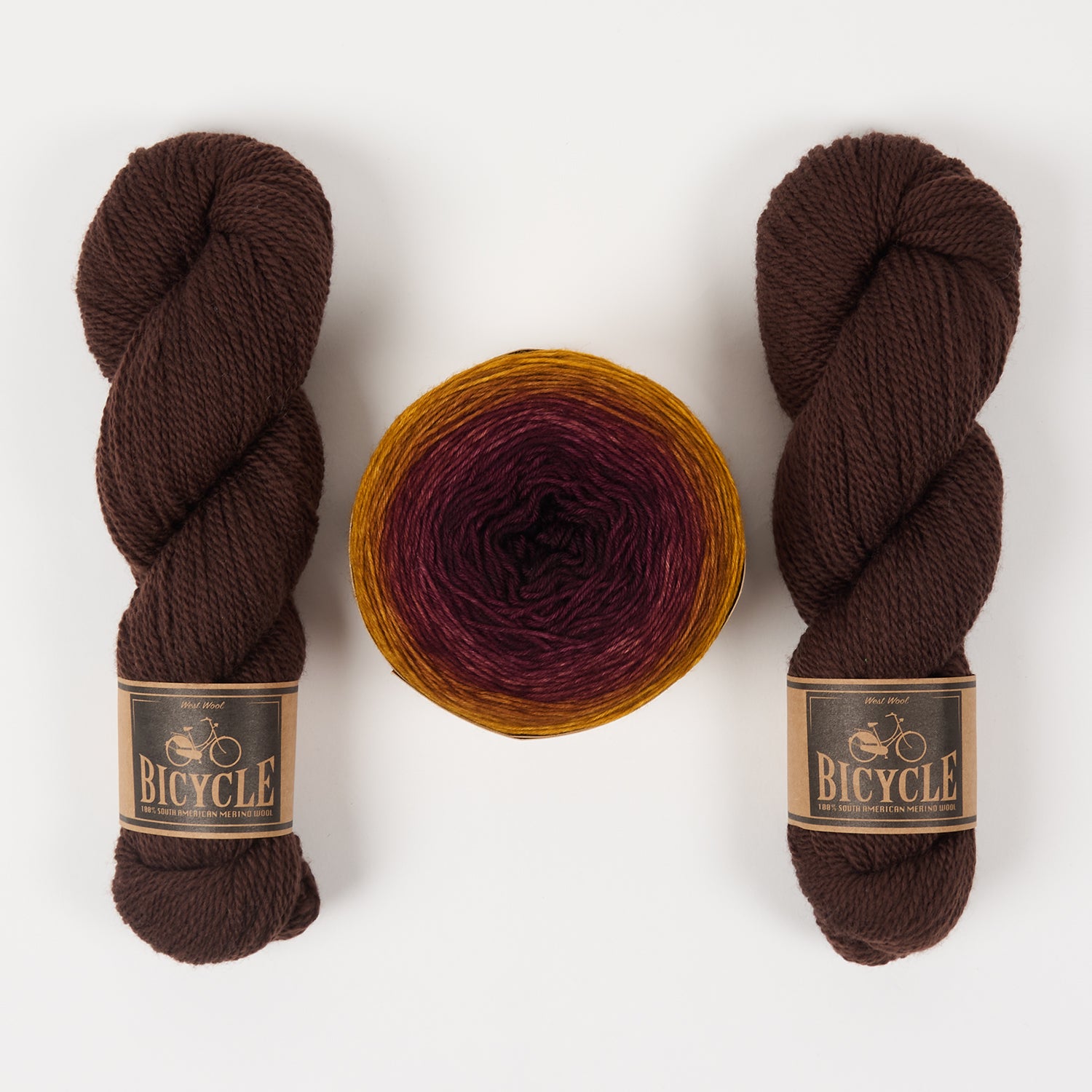 Bilum TRUFFLE SUNSET Merino wool Fingering Quick Kits