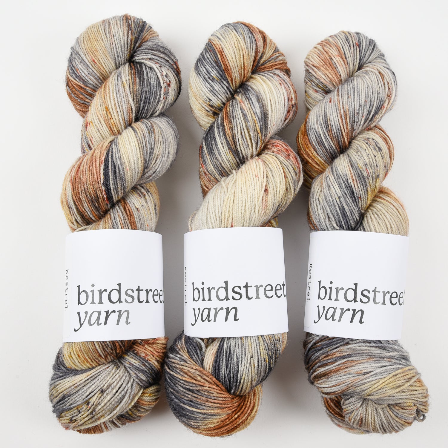 Birdstreet Yarn BIRDSTREET BFL - KESTREL BFL Wool Blue Faced Leicester Nylon Fingering beige brown multicolour Yarn