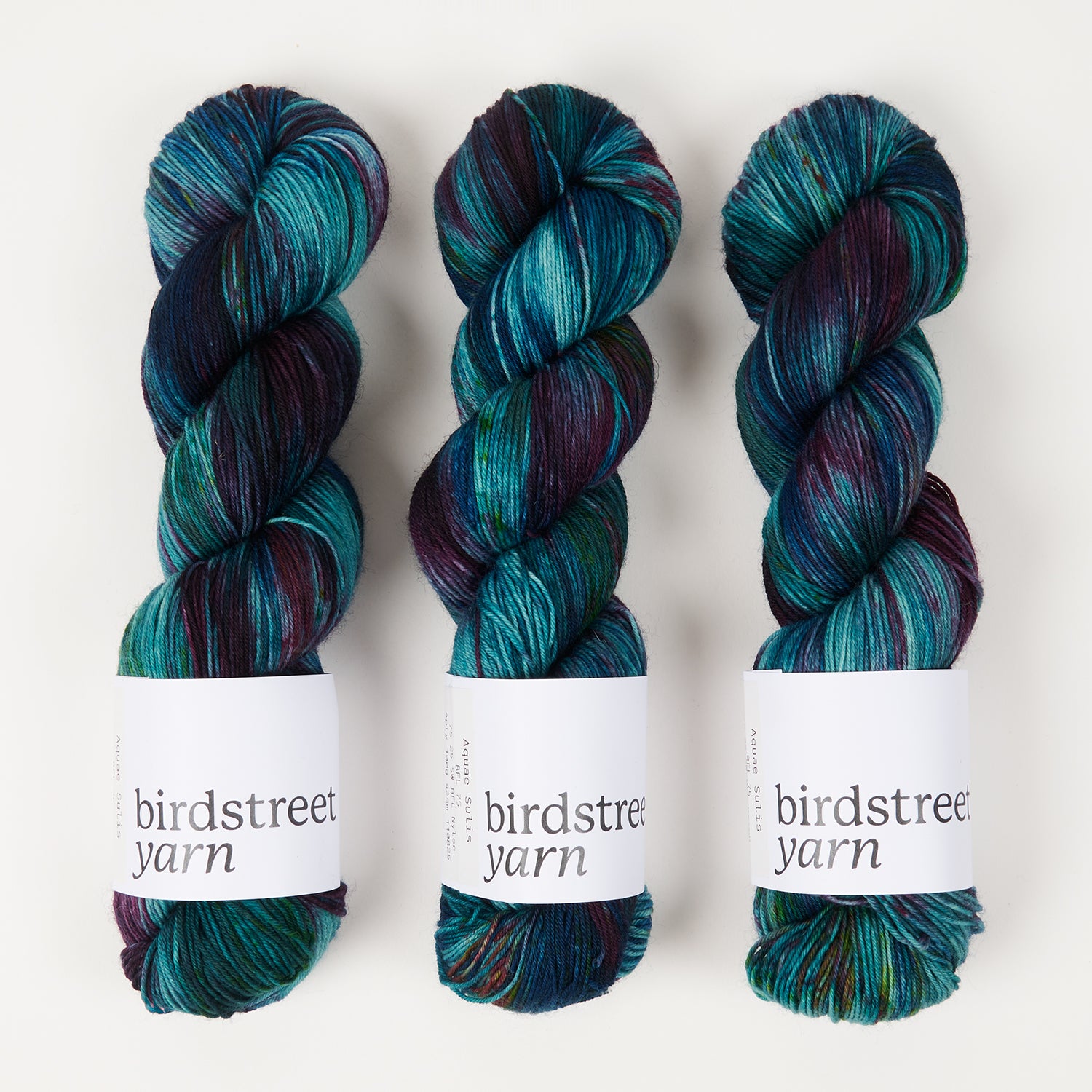 Birdstreet Yarn BIRDSTREET BFL - AQUAE SULIS BFL Wool Blue Faced Leicester Nylon Fingering turquoise Yarn