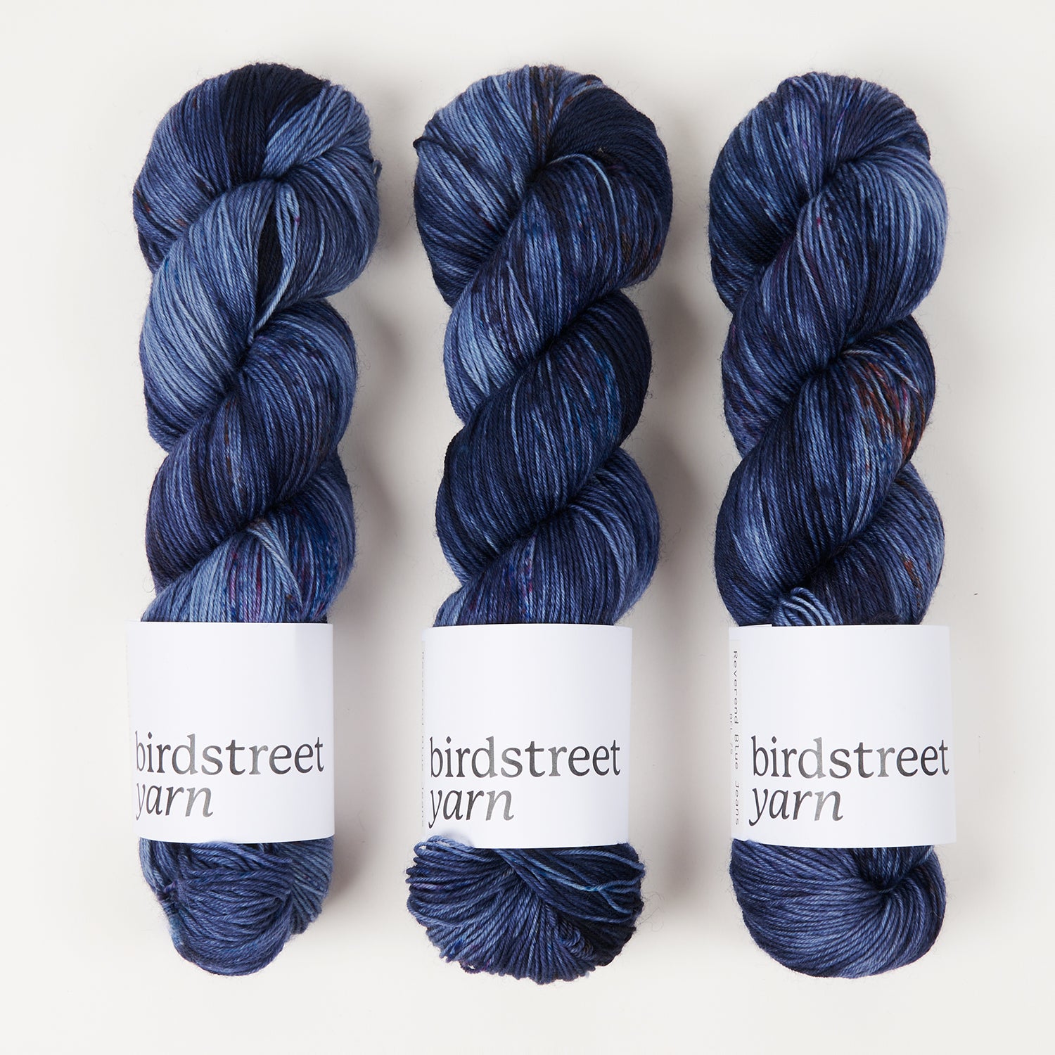 Birdstreet Yarn BIRDSTREET BFL - REVEREND BLUE JEANS BFL Wool Blue Faced Leicester Nylon Fingering blue Yarn