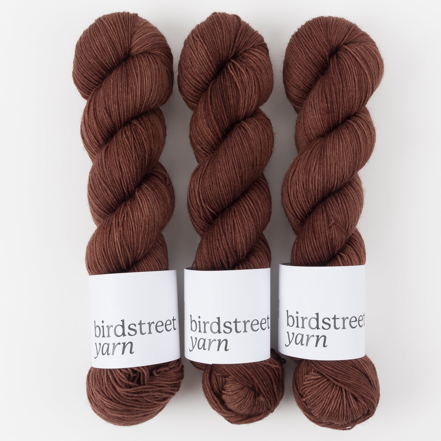 Birdstreet Yarn BIRDSTREET BFL - BEAN BFL Wool Blue Faced Leicester Nylon Fingering brown Yarn