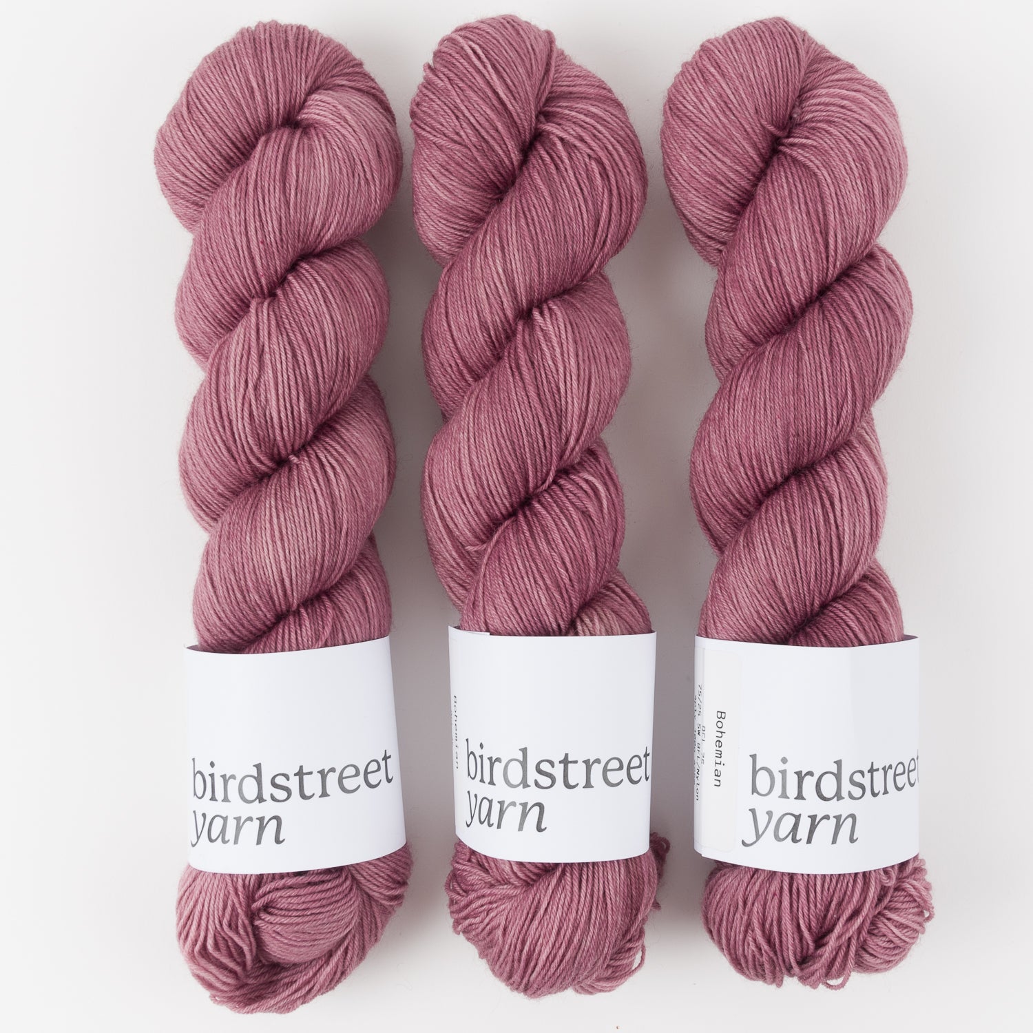 Birdstreet Yarn BIRDSTREET BFL - BOHEMIAN BFL Wool Blue Faced Leicester Nylon Fingering pink Yarn