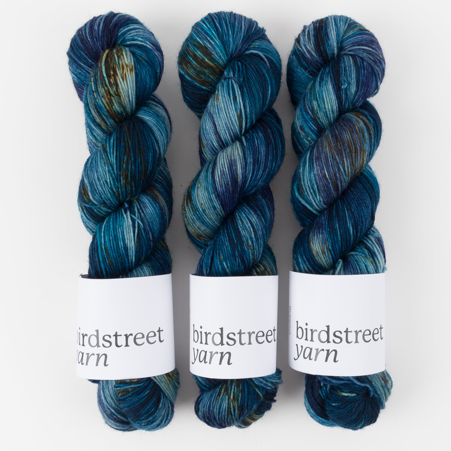 Birdstreet Yarn BIRDSTREET BFL - OCEANUS BFL Wool Blue Faced Leicester Nylon Fingering blue Yarn