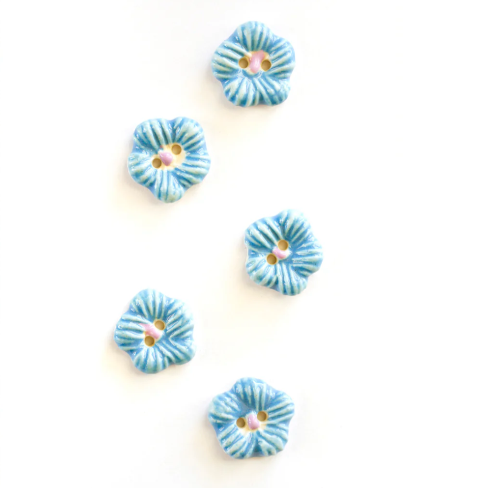 Incomparable Buttons BLUE FLOWER BUTTONS Button
