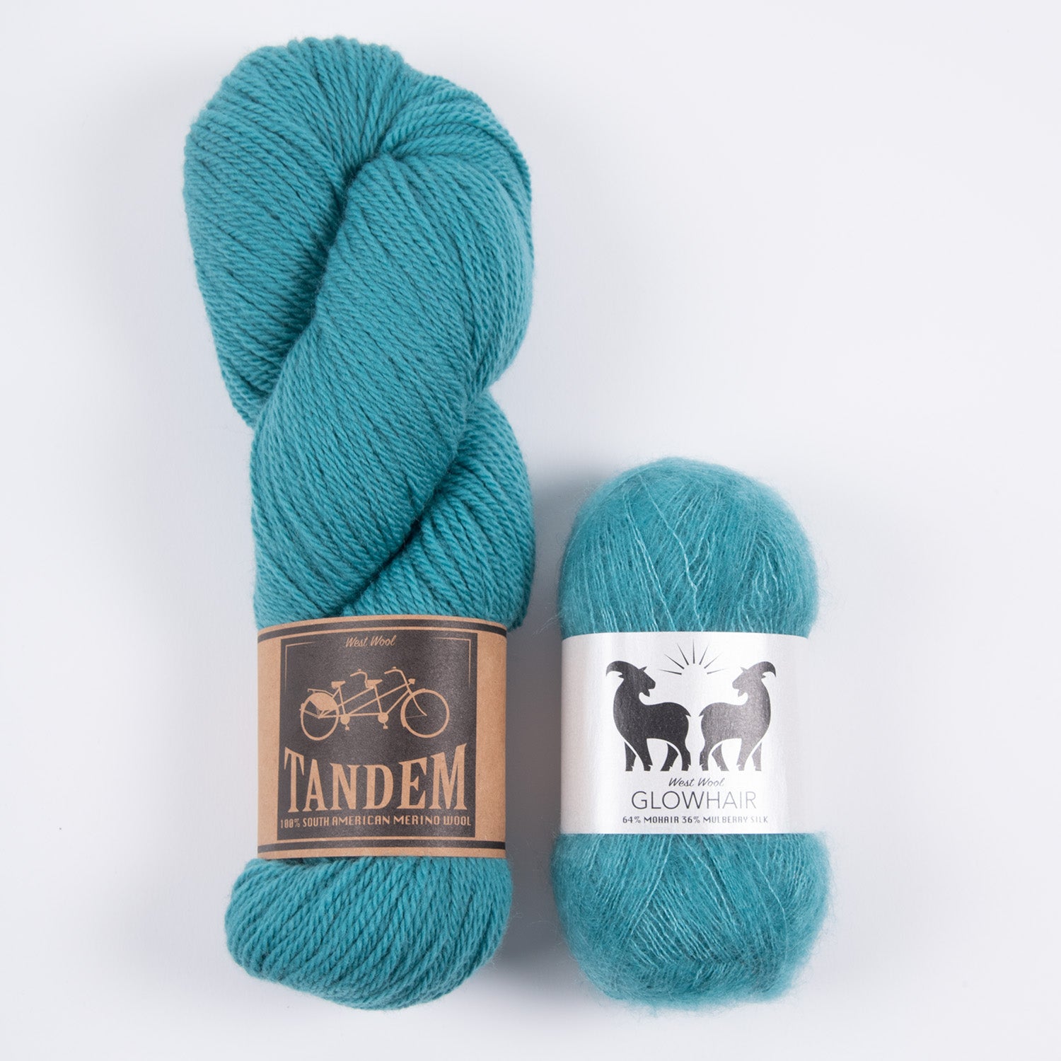 West Wool WESTKNITS KIT - BRACKISH MOHAIR MATCH DK Mohair Silk Merino wool Lace DK blue Westknits Kits
