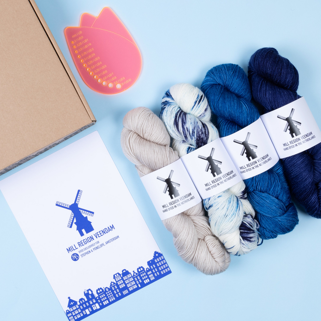 Bresni's Wool VEENDAM KIT teal cream red yellow white blue pink brown green Quick Kits