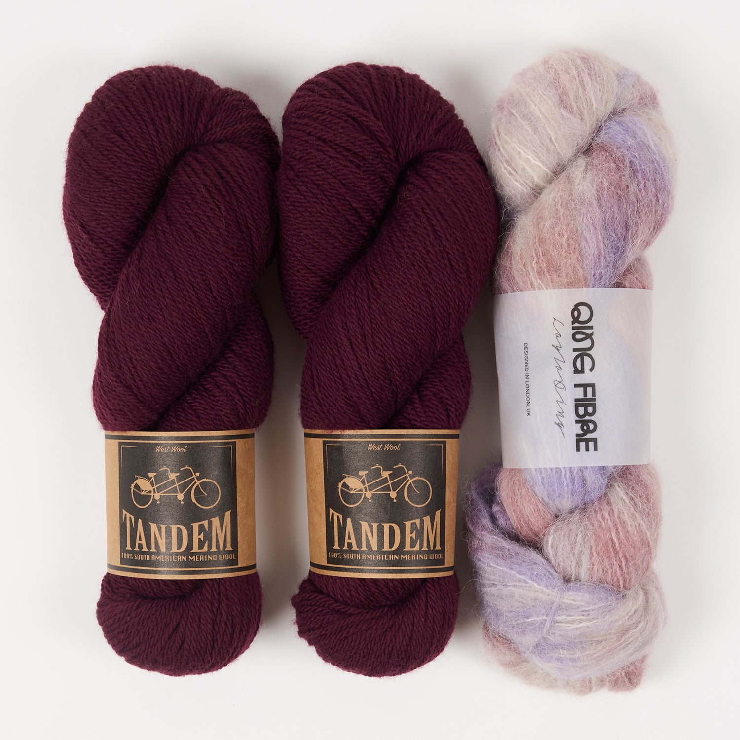 Qing Fibre TANDEM & MELTED BABY SURI KITS peach grey gray-1 red yellow purple pink blue green Quick Kits