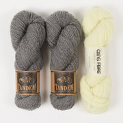 Qing Fibre SHOCKING GREY Alpaca Merino wool Silk Mixed Weight Quick Kits