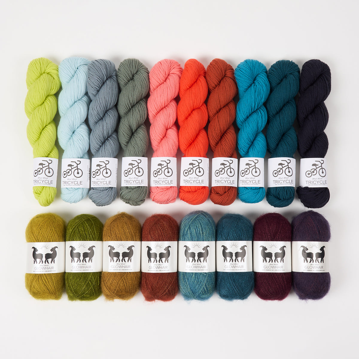 West Wool DYNAMIC RIPPLES Mohair Silk Merino wool Mixed Weight Quick Kits