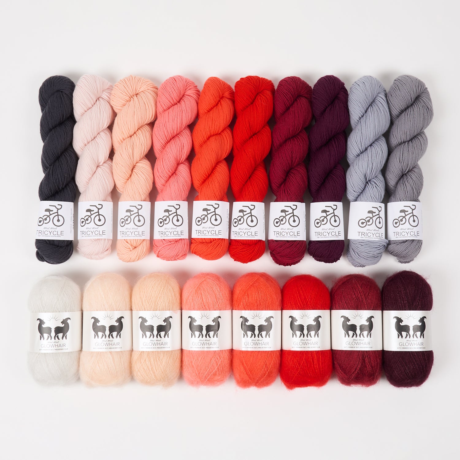 West Wool FLAMINGO RIPPLES Mohair Silk Merino wool Mixed Weight Quick Kits