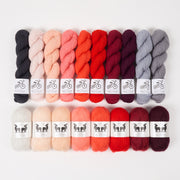 West Wool FLAMINGO RIPPLES Mohair Silk Merino wool Mixed Weight Quick Kits