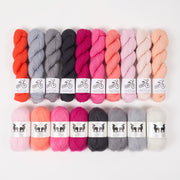 West Wool FUCHSIA RIPPLES Mohair Silk Merino wool Mixed Weight Quick Kits