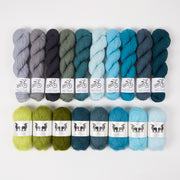 West Wool OLIVE RIPPLES Mohair Silk Merino wool Mixed Weight Quick Kits