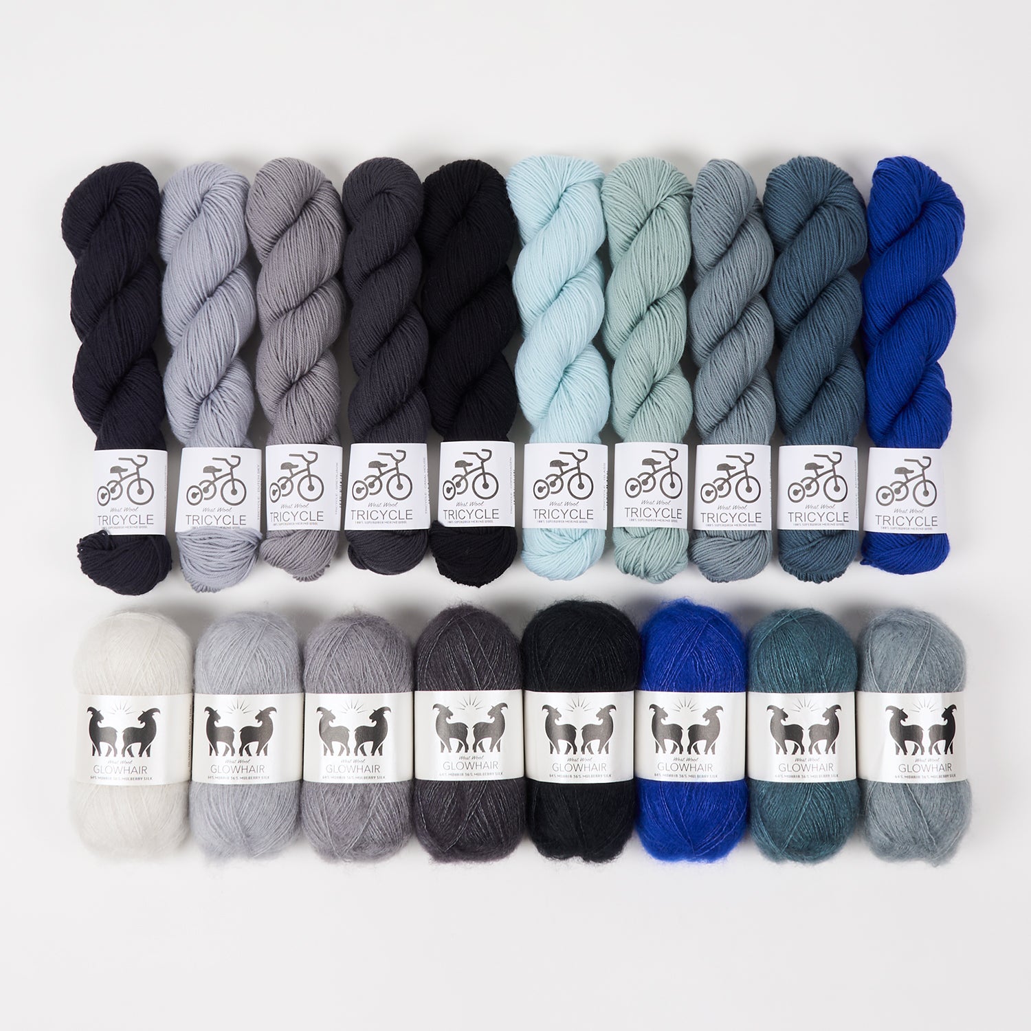 West Wool ROYAL RIPPLES Mohair Silk Merino wool Mixed Weight Quick Kits
