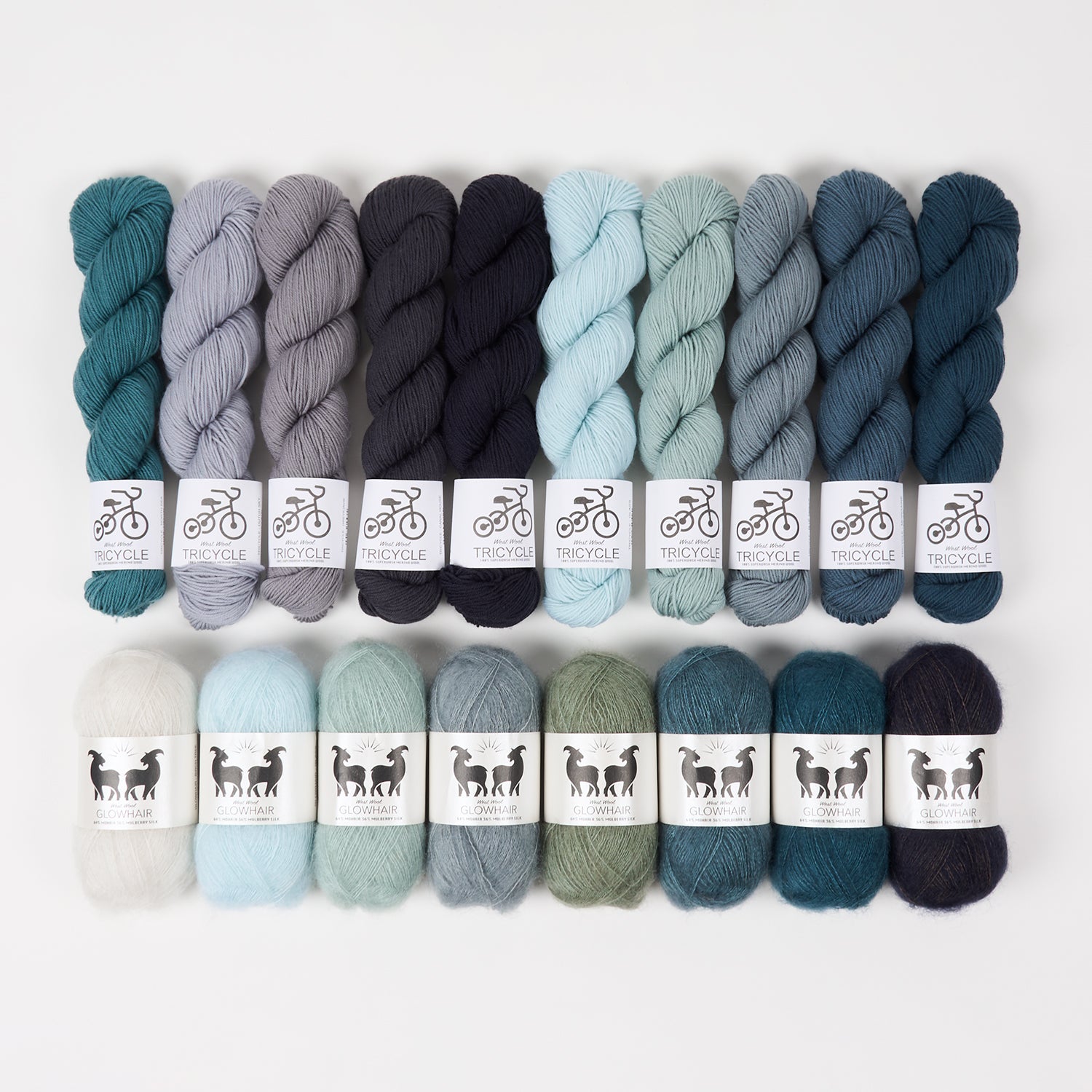 West Wool SEA RIPPLES Mohair Silk Merino wool Mixed Weight Quick Kits