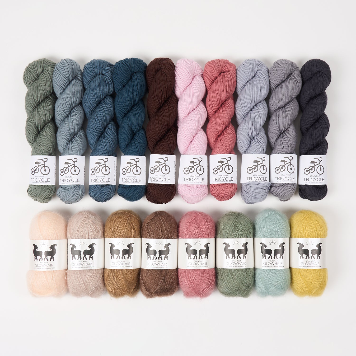 West Wool SOFT RIPPLES Mohair Silk Merino wool Mixed Weight Quick Kits