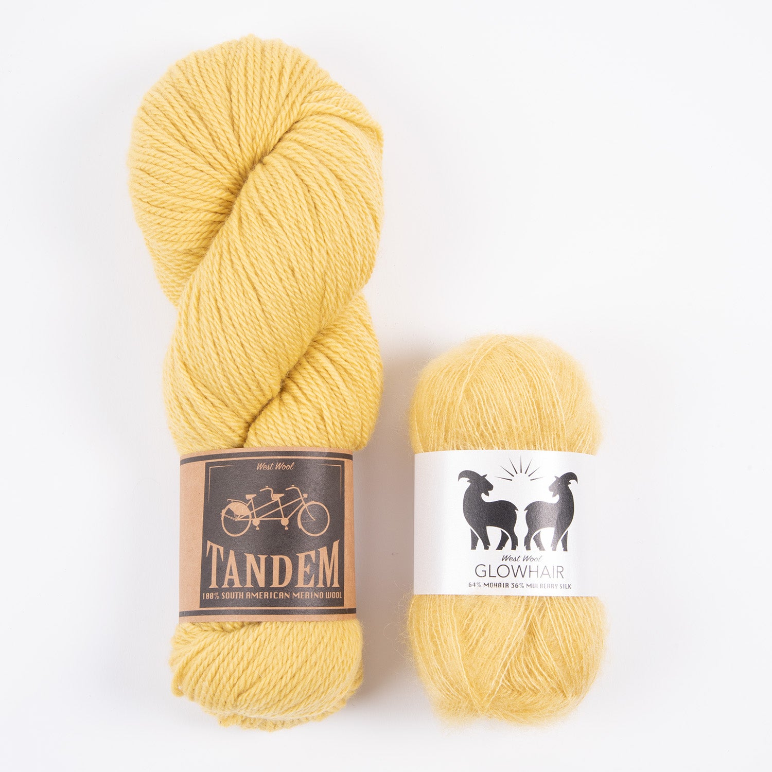 West Wool BUTTERCUP MOHAIR MATCH TRIO DK Mohair Silk Merino wool Mixed Weight Quick Kits