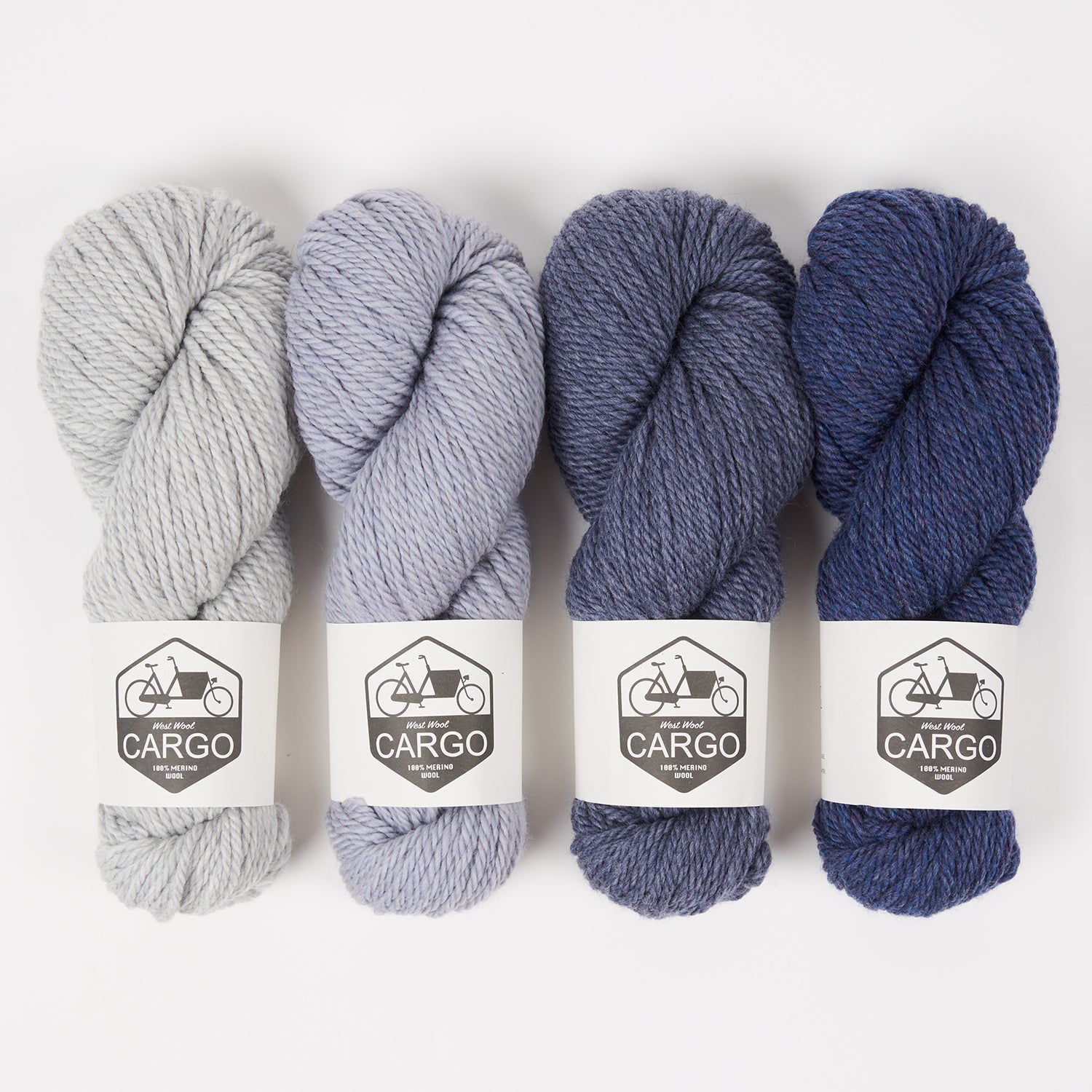West Wool CARGO 4 COLOUR 5 SKEINS KIT coral cream grey gray-1 red fuchsia orange purple blue pink brown green Quick Kits