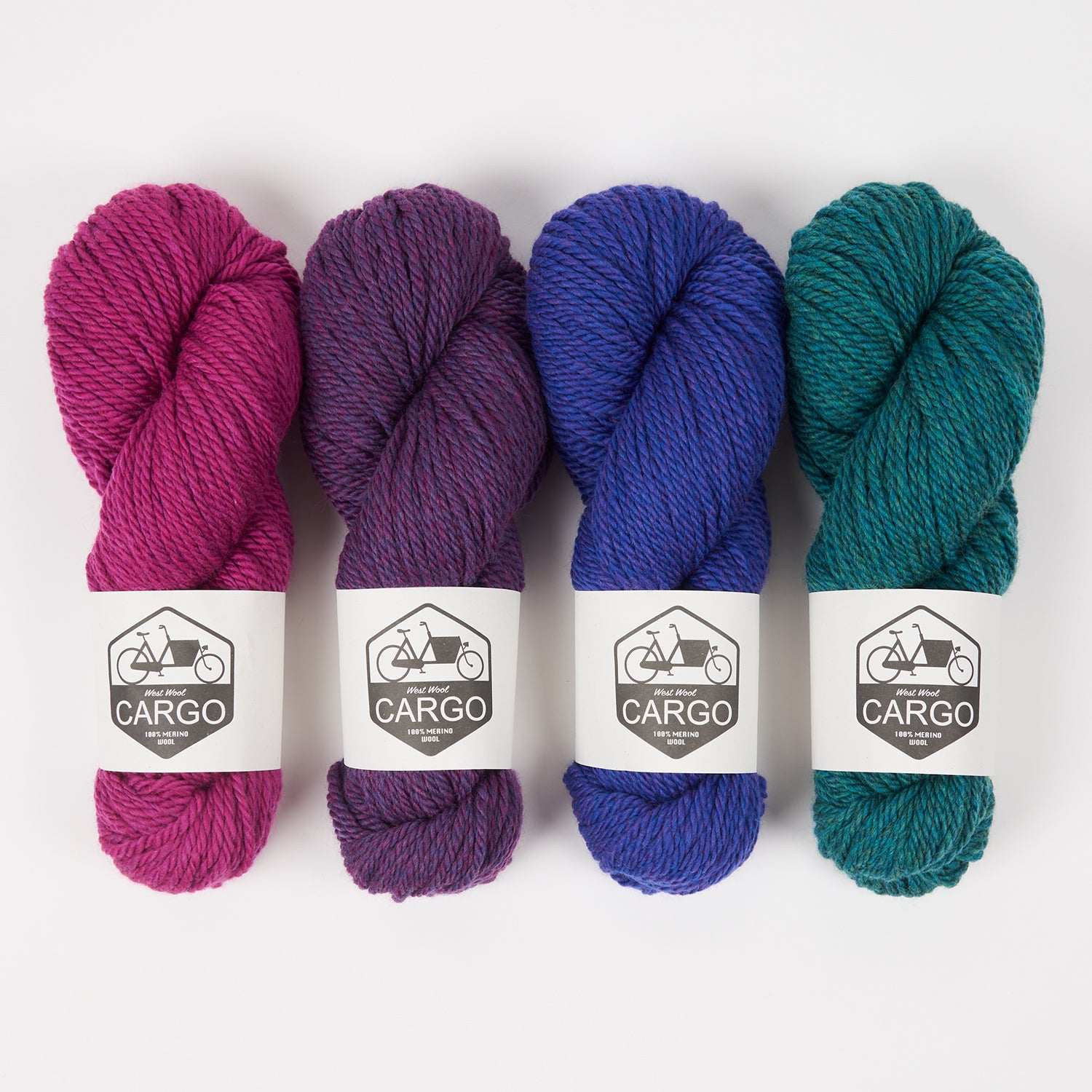 West Wool CARGO 4 COLOUR KITS teal peach coral cream grey gray-1 red fuchsia beige white purple orange blue pink brown green Quick Kits