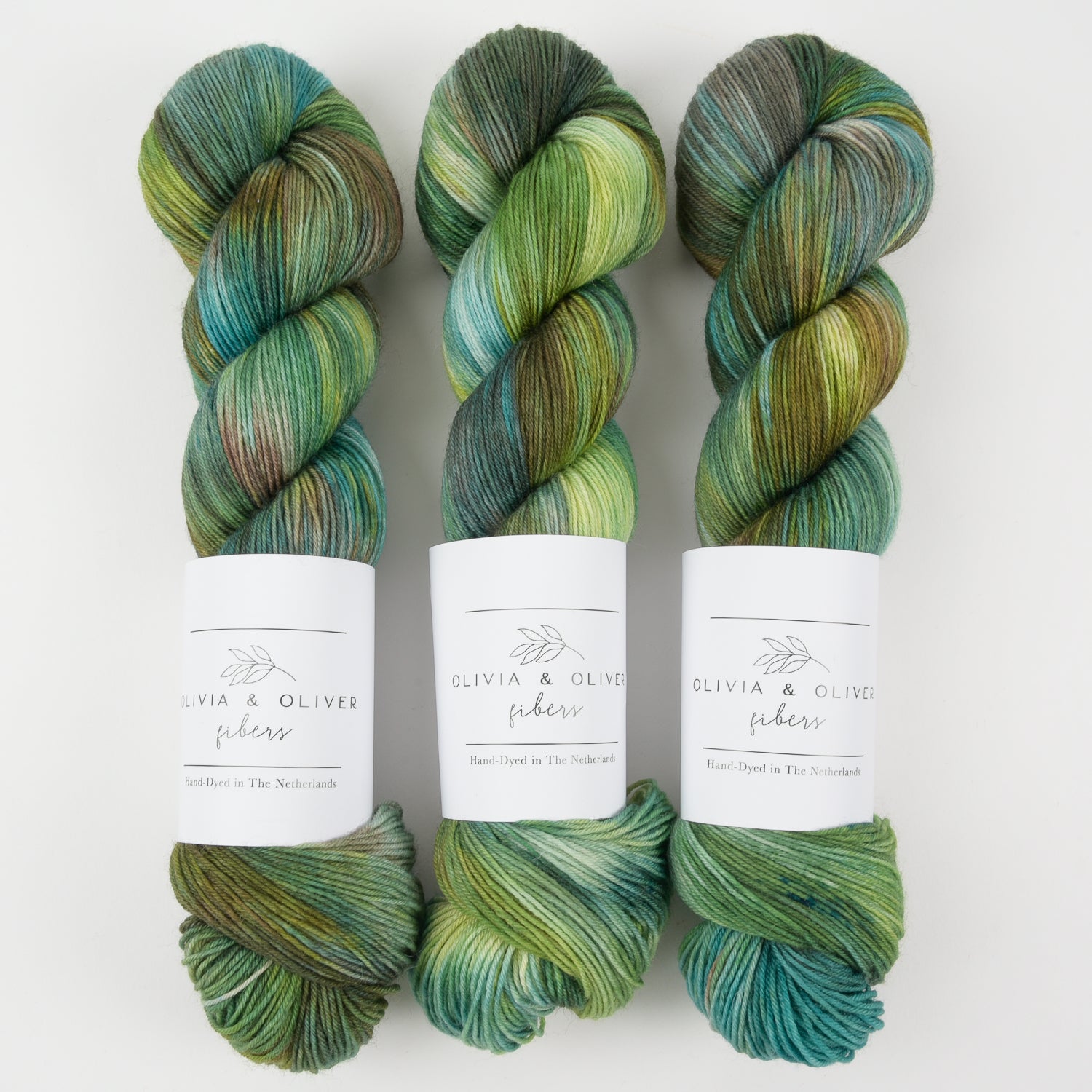 Olivia & Oliver OLIVIA BFL - CENOTE IK KIL BFL Wool Blue Faced Leicester Fingering green Yarn