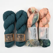Qing Fibre CHARMED SCALLOPS Alpaca Merino wool Silk Mixed Weight Quick Kits