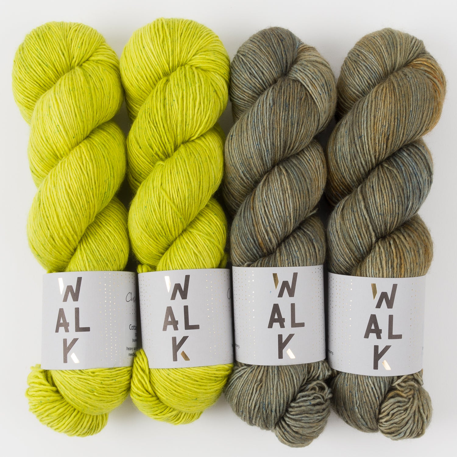 WALK Collection CHARTREUSE SHIMMER Merino wool Fingering Quick Kits