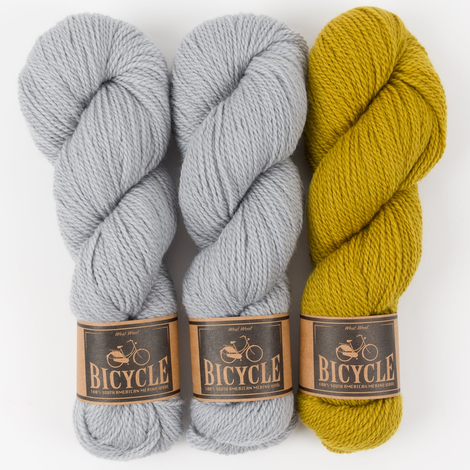 West Wool CHEESE AND MUSTARD Merino wool Fingering Quick Kits