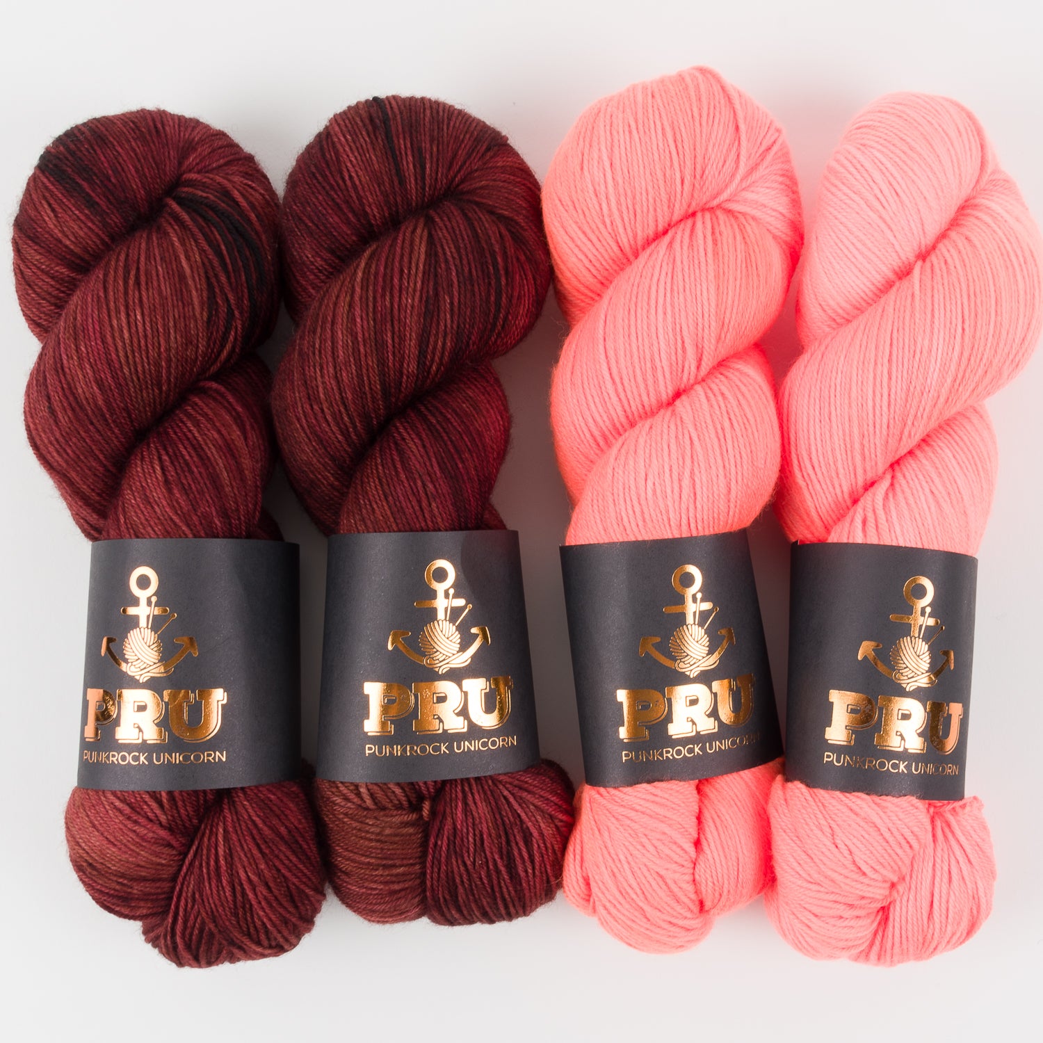 Punk Rock Unicorn CHERRY CONTRAST Merino wool Nylon Fingering Quick Kits