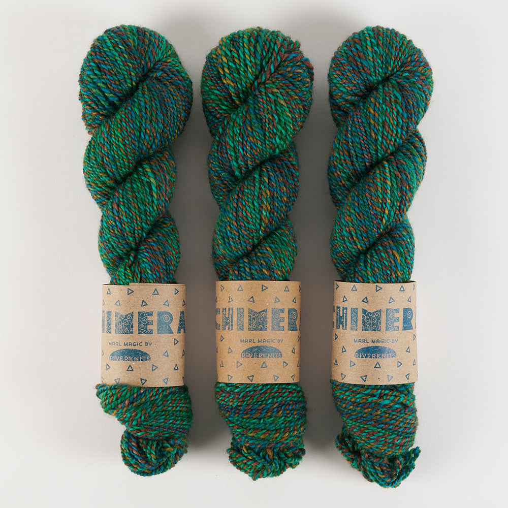 RiverKnits CHIMERA DK - WILD WOOD Blue Faced Leicester DK green Yarn