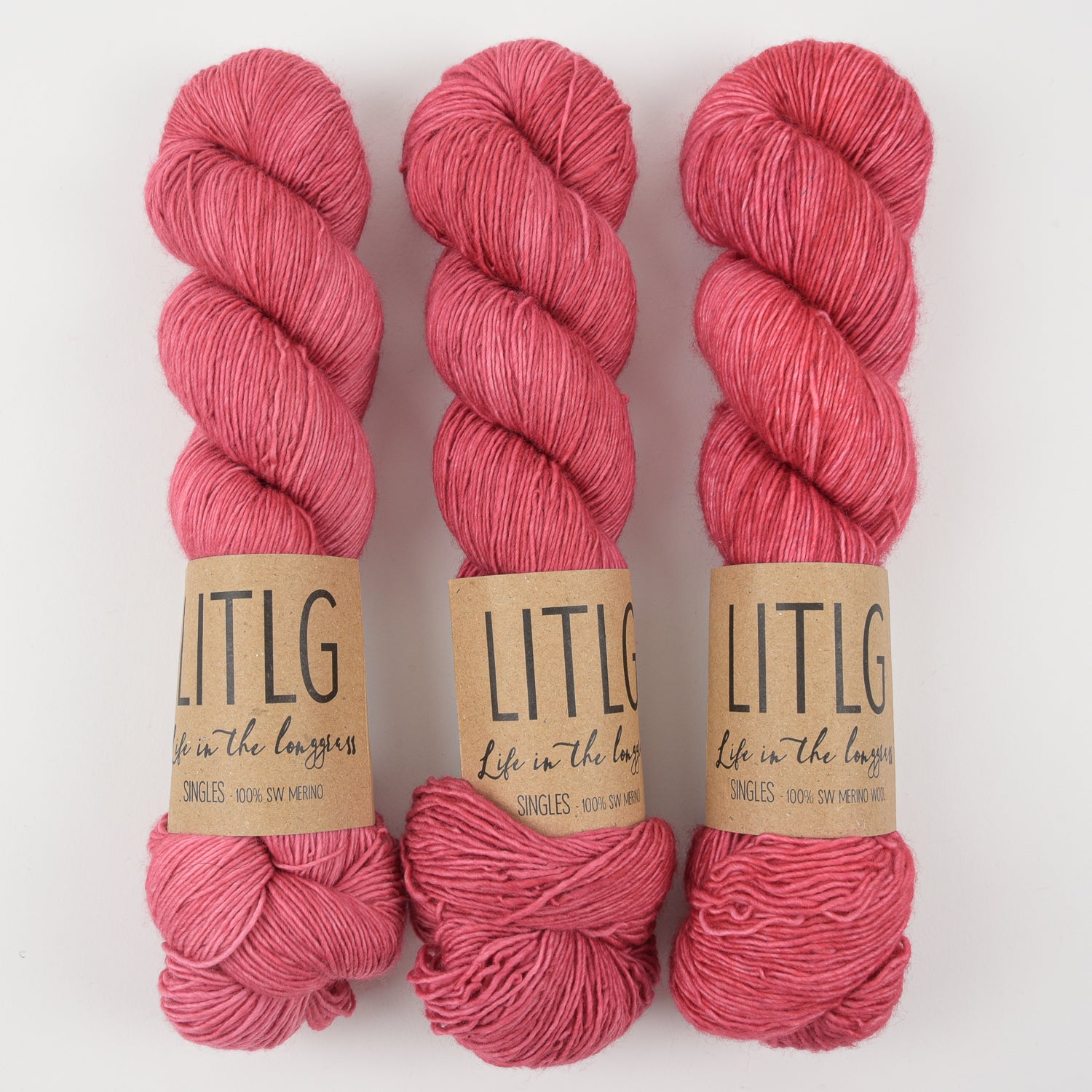 Life in The Long Grass LITLG SINGLES - CINEMATIC Merino wool Fingering pink Yarn