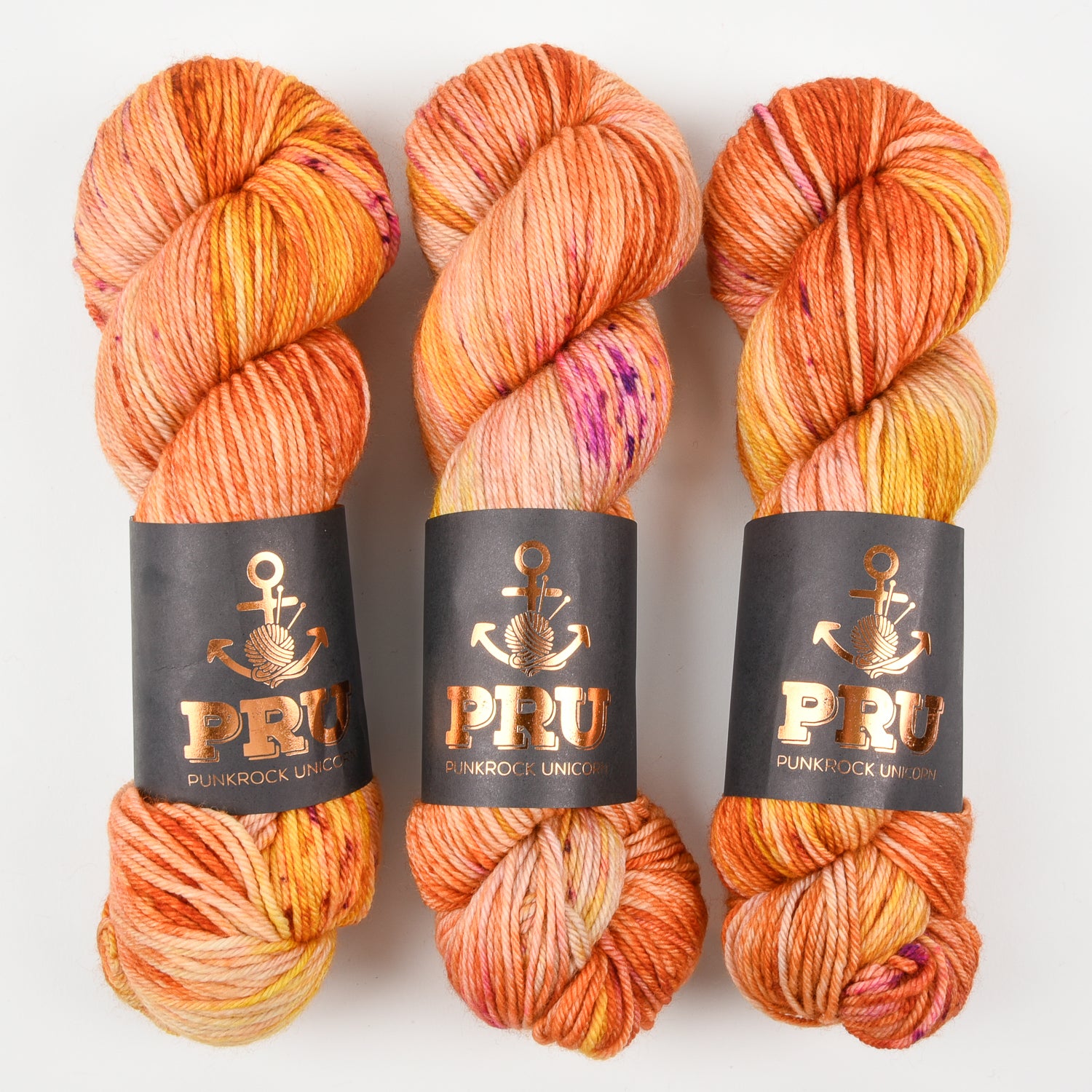 Punk Rock Unicorn SOUL DK - COATED Merino wool Nylon DK Sock orange Yarn