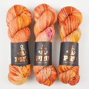 Punk Rock Unicorn SOUL DK - COATED Merino wool Nylon DK Sock orange Yarn