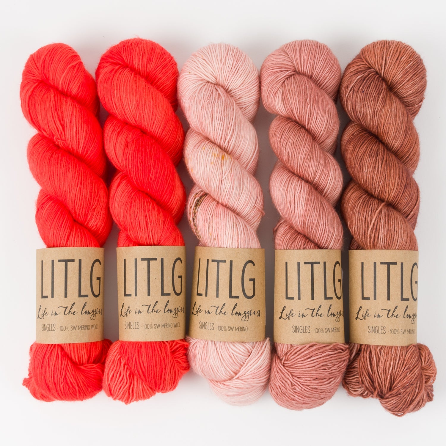 Life in The Long Grass WESTKNITS KIT - CORAL LOUNGE Merino wool Fingering red pink Westknits Kits
