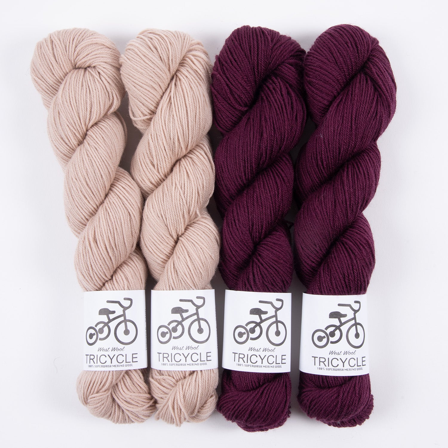 West Wool WESTKNITS KIT - CORDUROY SAND Merino wool Fingering beige red Westknits Kits