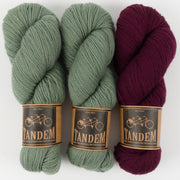 West Wool TANDEM 2 COLOUR 3 SKEINS KITS teal peach coral grey gray-1 red fuchsia yellow beige white purple orange blue black pink green brown Quick Kits