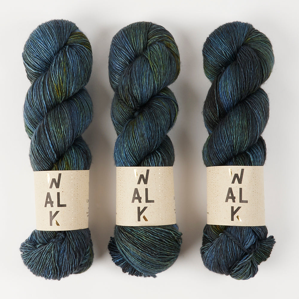WALK Collection COTTAGE MERINO - PETROLEUM Merino wool Fingering blue multicolour Yarn