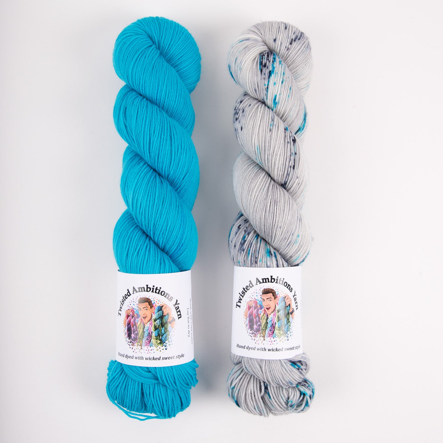 Twisted Ambitions CRISP BLUE Merino wool Nylon Fingering Quick Kits