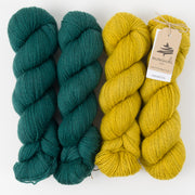 Mominoki Yarn EVERGREEN FLOWERS Wool Fingering Quick Kits