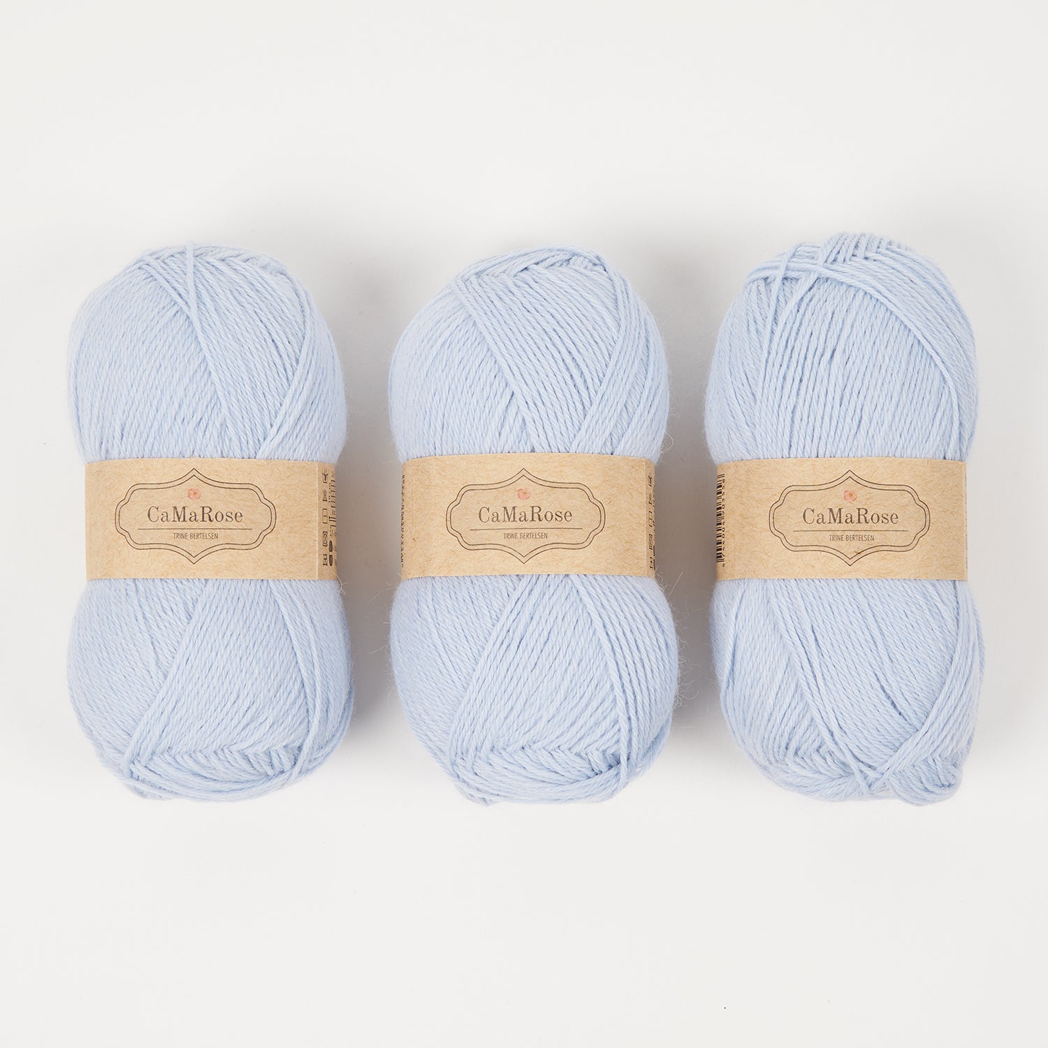 CaMaRose LØVFALD - BABY BLÅ Alpaca Merino wool Fingering blue Yarn